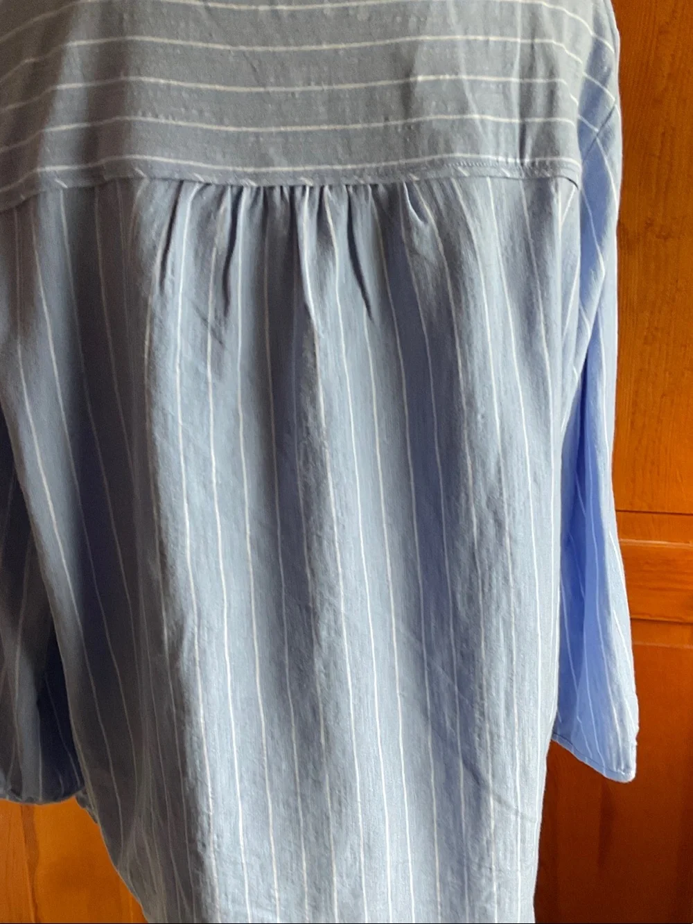 Lands' End Light Blue Striped Peasant Tunic - Picture 2 of 3